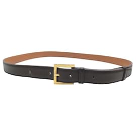 CINTURA HERMES VINTAGE CON FIBBIA DORATA TAGLIA 100 IN CUOIO MARRONE - Hermès