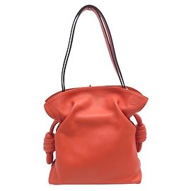 BORSA A MANO LOEWE FLAMENCO CON TRACOLLA IN PELLE ARANCIONE