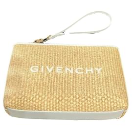 Pochette Givenchy New Pelle Paglia Bianco Beige