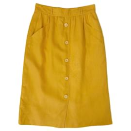 Valentino Garavani Valentino Studio amarillo de lino vintage de los años 1980
