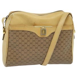 Gucci Borsa a spalla Micro GG Supreme PVC Beige Oro Auth sw596