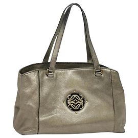 LOEWE Anagramm Tote Bag aus Leder in Goldton Auth yk18146