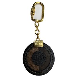 Portachiavi Vintage Fendi Roma Marrone Dorato