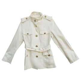 Chaqueta Saharienne Gloverall Crema Algodón