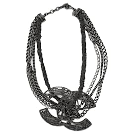 Collana Chanel CC Argentata Metallo