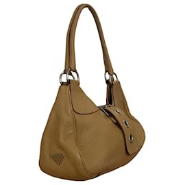 Borsa a spalla Prada Moon Bag Beige in pelle