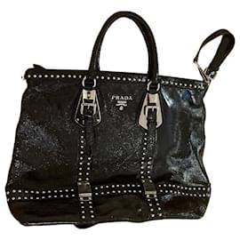 BAGAGLIO GRANDE PRADA TRUNK NERO CON STUDS