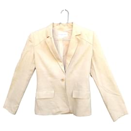 Carven Jacke aus Leinen in Eggshell