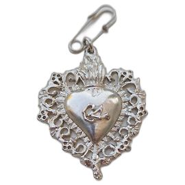 Spilla Cuore Christian Lacroix Pizzo Argento