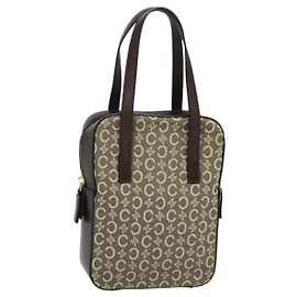 Céline Borsa a mano in tela Macadam Celine C beige e oro Auth BD2013