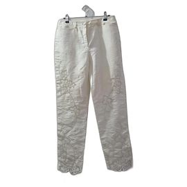 Pantalones Valentino Garavani blancos de lino y viscosa