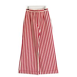 Pantalones de pierna ancha a rayas rojas Chanel Resort 2017