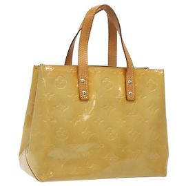 LOUIS VUITTON Monogram Vernis Reade PM Borsa a Mano Beige M91334 LV Auth hk2627