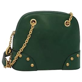Céline Borsa a spalla CELINE in pelle verde oro Auth yk18399