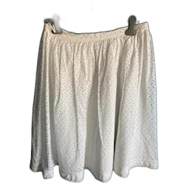 Prada-Hose in weißem Sangallo, Größe 46.