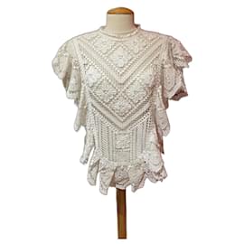 Blusa Isabel Marant Bianca in Cotone a Maniche Corte