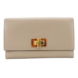 Fendi Bi-Fold Geldbörse aus greige Leder