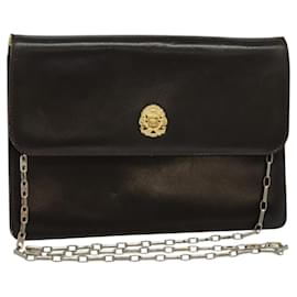 Céline Bolso de cadena CELINE de cuero marrón dorado Auth BA2445