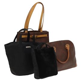 ETRO Handtasche PVC Nylon 4Set Braun Schwarz Auth bs25971