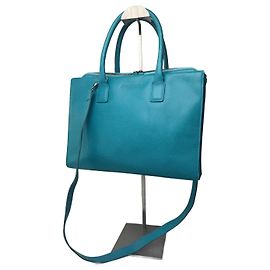 Borsa in pelle vintage Jil Sander 2 vie turchese