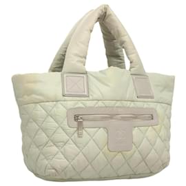CHANEL Borsa a Mano Cococoon in Nylon Grigio Argento CC Auth 123385