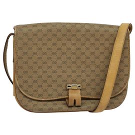 Gucci Borsa a Spalla Micro GG Supreme PVC Beige Oro 001 406 1780 Auth BA2288