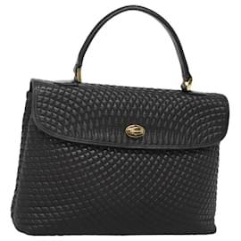 Borsa a mano BALLY in pelle nera e oro Auth BA2236 - Bally