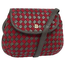 BALLY Borsa a Spalla in Pelle Rossa Dorata Auth BA2299