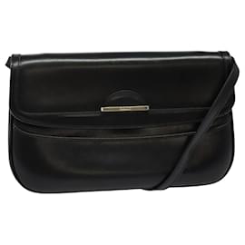 BALLY Shoulder Bag Leather Black Gold Auth BA2261 - Bally