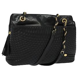 Borsa a Spalla BALLY in Pelle Nera Oro Auth BA2507 - Bally