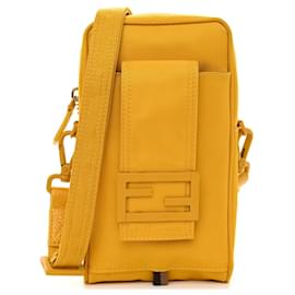Borsa a tracolla Fendi Nylon FF Portacellulare Gialla