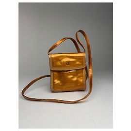 Borsa in pelle verniciata Loewe Madrid vintage arancione dorato