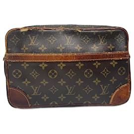Vintage Louis Vuitton Monogramm Leder Clutch Braun