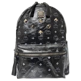 MCM Visetos Medium Sprinkle Stud Stark Sac à dos Noir
