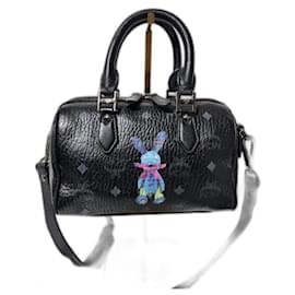 Sac à main Boston petit Visestos Rabbit MCM noir