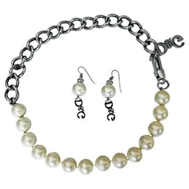 Magnifica parure DOLCE & GABBANA collana e orecchini perle