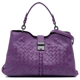 Bottega Veneta Borsa Napoli Intrecciato in Nappa Viola