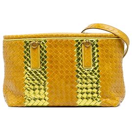 Bottega Veneta Borsa a spalla in pelle gialla Intrecciato