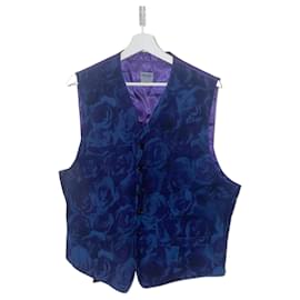 Kenzo Weste aus blauem Cord mit Satinfutter