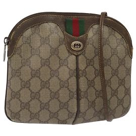 Borsa a spalla GUCCI GG Supreme Web Sherry Line PVC Beige 904 02 047 Auth hk2601