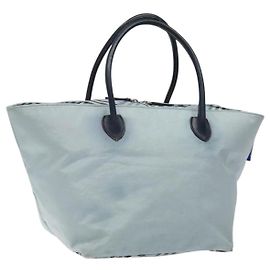 Borsa a mano BURBERRY Blue Label in nylon blu argento autentica hs1718