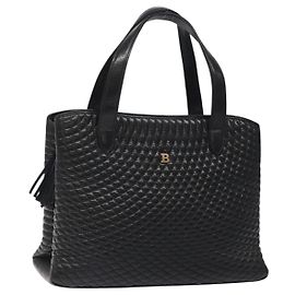 Borsa a mano BALLY in pelle nera e oro Auth BA2294