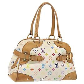 LOUIS VUITTON Borsa a Mano Claudia Monogram Multicolore Bianca M40193 LV Auth 123990