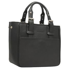 Borsa a mano BURBERRY in pelle nera argento autentica am8474