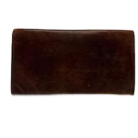 Porta ID de cuero vintage Coach marrón
