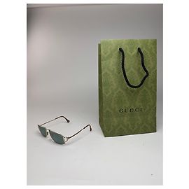 Occhiali da sole vintage Gucci verde oro
