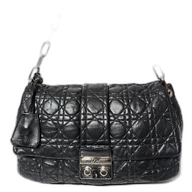CHRISTIAN DIOR Borsa a Flap in Pelle di Agnello Trapuntata Cannage Nuovo Chiusura Nera