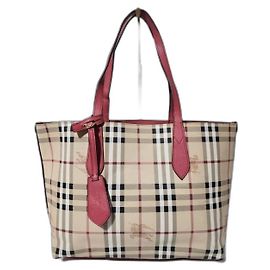 Borsa tote reversibile piccola in check Haymarket Burberry beige/rosa