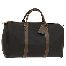 Alfred Dunhill Borsa Boston Dunhill in PVC marrone Auth am8180