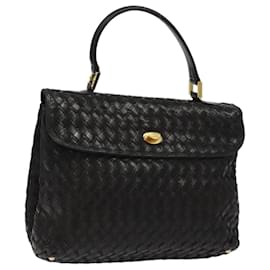 Borsa a mano BALLY in pelle nera e oro Auth BA2296 - Bally